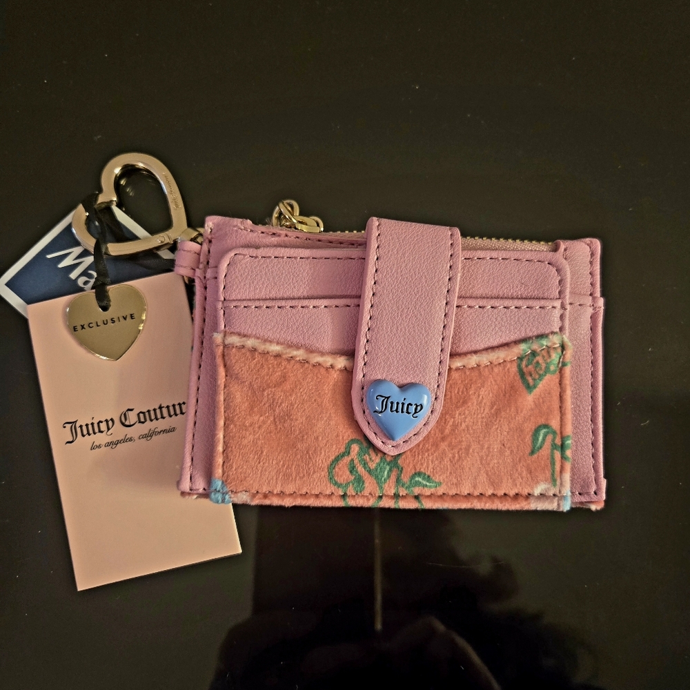 Juicy Couture Pink Lemonade Retro Cherry Card Case Wallet NWT Y2K Coquette